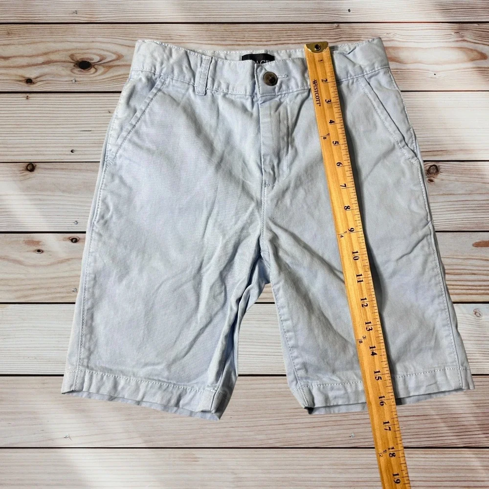 Children's Place Twill Set of 2 Shorts Boys 8 Green Blue Adjustable Waist Casual
